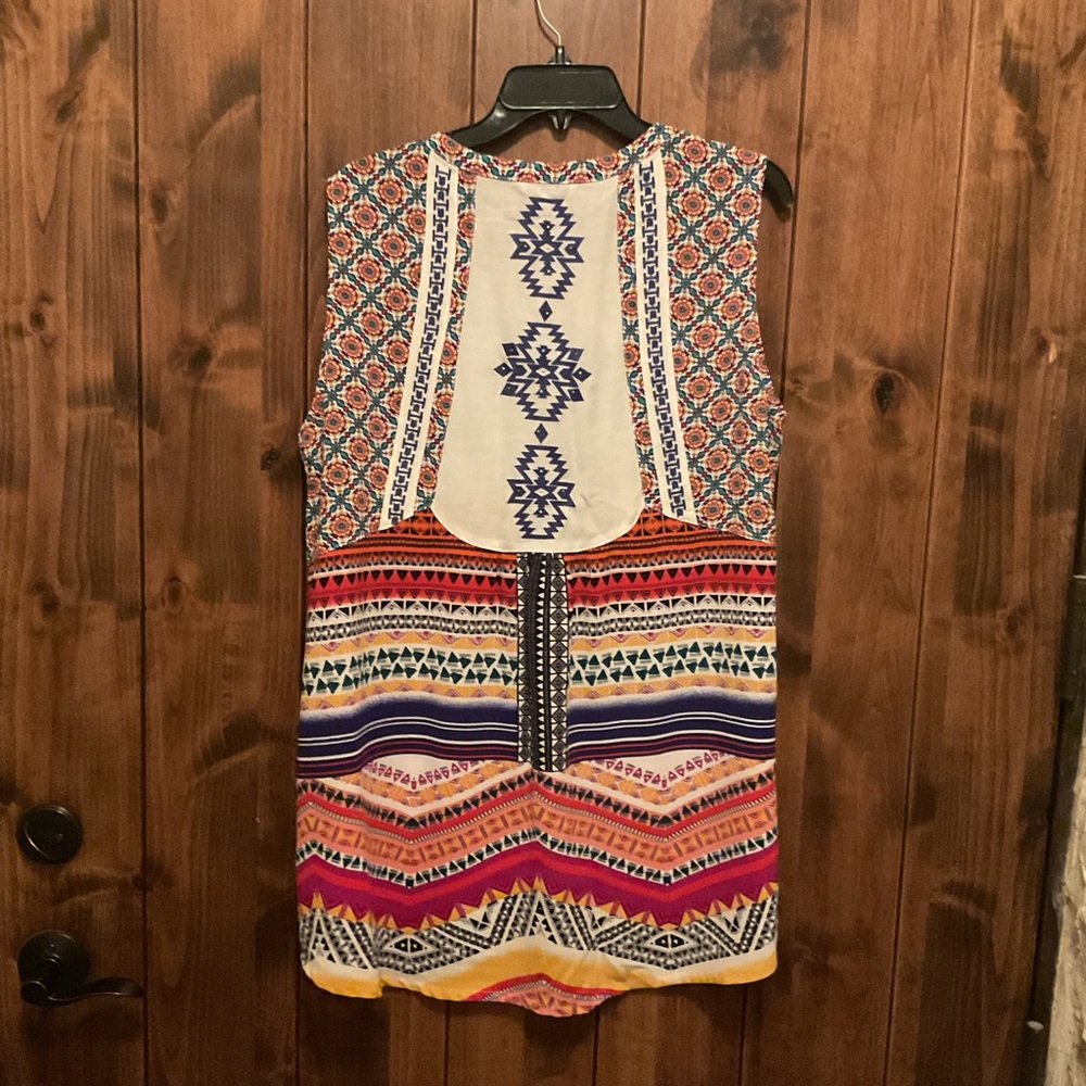 John Mark Multicolor Patterned Sleeveless Blouse - image 4